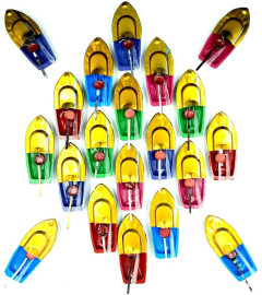 Handgefertigter Put-Put-Pop-Pop-Dampfgarer, Spielzeug-Wasserboot, 20 Stück (mehrfarbig) kostenloser Versand