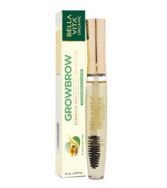 Bella Vita Organic GrowBrow - EyeLash, Lashes & Eyebrows Hair Growth & Volume Serum with Castor, Onion Oil & Vitamin E, 12ml( Free Shipping )
