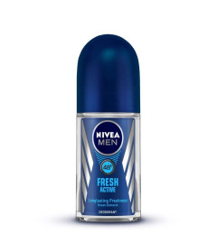 NIVEA MEN Fresh Active 50ml Deo Roll On | With Fresh Ocean Extracts| 48 H Freshness| 0% Alcohol | Dermatalogically Approved & Paraben Free Formula ( Free Shipping )