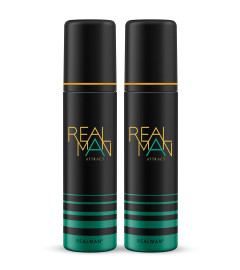 REALMAN Attract Deodorant, Strong Body Spray for Men, Long Lasting Fragrance, 200ml Each (Pack of 2) ( Free Shipping )