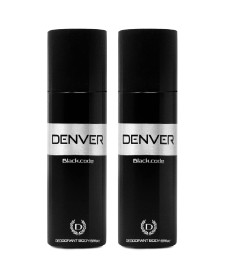 DENVER Black Code Deodorant For Men (150ML Each) - Pack Of 2 | Long Lasting Deo For Men ( Free Shipping )