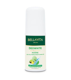 Bella Vita Organic Marine Deo White Antiperspirant Deodorant for Men & Women Long Lasting Freshness 50ml Natural Roll On Under Arms Skin Whitening for Dark Underarms ( Free Shipping )