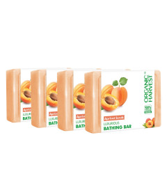 Organic Harvest Luxuriöses Badebar-Aprikosenpeeling 125 gm (4er-Pack) Kostenloser Versand