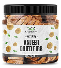 GreenFinity Premium Afghani Anjeer | Dried Figs | Natural, Rich in Iron, Fibre & Vitamins Fig/Afghanistan Anjir Dry Fruit (Pouch Pack) (250 GM(Pack of 1)) ( Free Shipping )