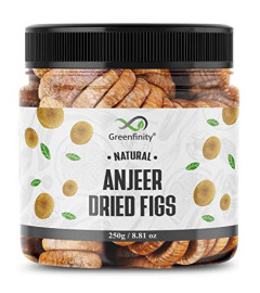 GreenFinity Premium Afghani Anjeer - 250g | Dried Figs | Natural, Rich in Iron, Fibre & Vitamins Fig / Afghanistan Anjir Dry Fruit Jar Pack. ( Free Shipping )