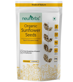 Neuherbs Organic Sunflower Seeds | Dry Seeds For Eating | Raw Healthy Snack For Skin | Rich In Protein & Vitamin E Superfood | Diet Food - 200GM ( Free Shipping )