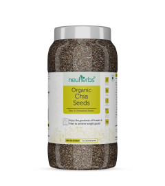 Neuherbs Organic Raw Unroasted Chia Seed For Weight Loss Management | Rich In Omega -3 | Dry Seeds For Eating | Healthy Snacks - 1 kg Chia Seeds ( Free Shipping )