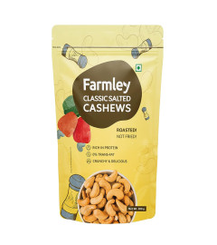 Farmley Premium Classic Salted Roasted Dry Nut Cashew Snacks 200 gm | Rich in Protein | Crunchy & Delicious ( Free Shiping )