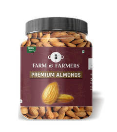 Farm & Farmers Premium Almonds Natural Healthy Badam Giri Nuts Dry Fruits, 250 gm ( Free Shiping )