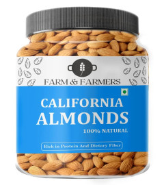Farm & Farmers Premium California Almonds - Natural Raw Badam Rich in Fiber and Protein Nutritious and Delicious Badam Giri Value Pack Dry Fruits for Healthy Diet ( Free Shiping )