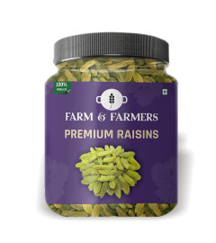 Farm & Farmers Premium Green Raisins Dried Kishmish Without Seeds Kismis Dry Fruits, 150 gm ( Free Shiping )