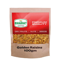 Bharat Super Foods Premium Golden Raisins, Yellow Kishmish 100% Natural (100 GM, Golden) ( Free Shipping )