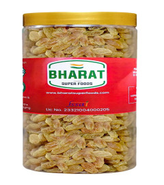Bharat Super Foods Premium Golden Raisins Seedless, 100% Natural Kishmish (500gm Jar Pack, Golden) ( Free Shipping )
