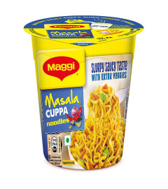 MAGGI Instant Cuppa Noodles, Masala - 70.5 Grams Pack | New Recipe | Delicious Slurpy Saucy Taste | With Extra Veggies ( Free Shipping )