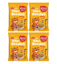 Slurrp Farm No Maida Instant Millet Noodles- Mild Masala, Not Fried, No MSG, 4 X 57g ( Free Shipping )