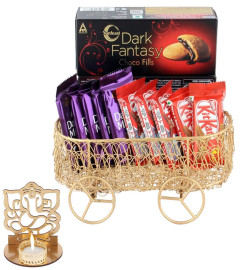 Astonished Retail Nestle and Dairy Milk Gift Combo | Premium Diwali Chocolate Hamper | Diwali Chooclate Gift with Ganeshjee Candle Stand Hamper | 550 ( Free Shipping )