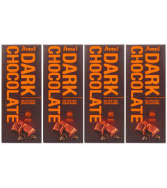 Amul 55% Cocoa Dark Chocolate Bar, 150g - Pack of 4 ( Free Shipping )