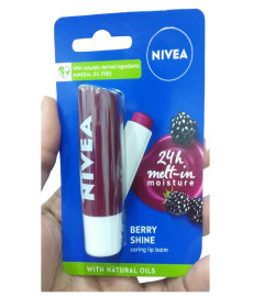 Nivea Lip Balm, BlackBerry Shine, 24h Moisture , 4.8g ( Free Shipping )