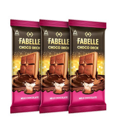 Fabelle Choco Deck – Milk Chocolate, Diwali Chocolate Gift Pack of 3, Layered Premium Milk Chocolate Bar with Choco Crème, Premium Packaged, Diwali Chocolate Gift Box, 3 x 130g (Pack of 3) ( Free Shipping )