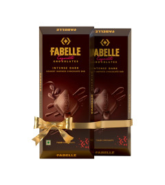 Fabelle Intense Dark - Diwali Chocolate Gift Pack of 2, Large Luxury Dark Chocolate Bar with 84% Intense Dark Choco Mousse, Premium Packaged, Best Diwali Gift for Your Family, 2 x 130g (Pack of 2) ( Free Shipping )
