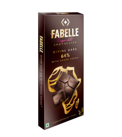 Fabelle Divine Dark 64% with Ghana Cocoa, Dark Chocolate Luxury Bar, 100g (Free Shipping)