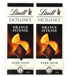 Lindt Excellence Orange Intense Dark Chocolate, 2 x 100 g (Free Shipping)