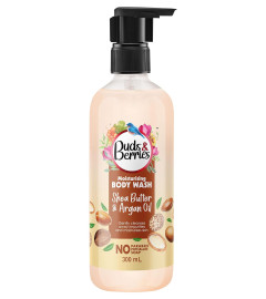 Buds & Berries Shea Butter and Argan Oil Body Wash for Nourishing Hydration for Soft, Smooth, and Clear Skin | No Soap, No Paraben, No Phthalate Shower Gel (300 ml) (Free Shipping)