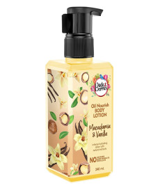 Buds & Berries Macadamia and Vanilla, Oil Nourishing Body Lotion for Intense Moisturization | All Skin Types | No Silicone, No Mineral Oil, No Paraben | 240 ml (Free Shipping)