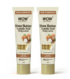 WOW Skin Science Shea Butter Body Lotion with Lactic Acid - 20ml (Pack of 2) ( Free Shipping )