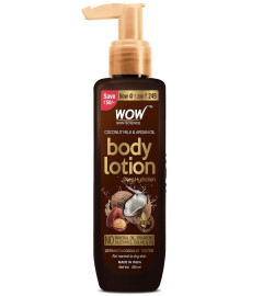 WOW Skin Science Coconut Milk and Argan Oil Body Lotion - Medium Hydration - No Mineral Oil, Parabens, Silicones, Color & PG - 200mL ( Free Shipping )