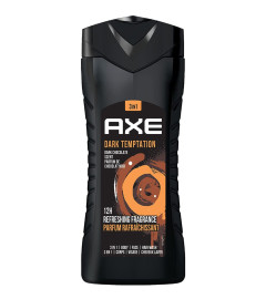 AXE Dark Temptation 3 In 1 Body, Face & Hair Wash for Men, Long-Lasting Refreshing Dark Chocolate Fragrance, Natural Origin Ingredients, Removes Odor & Bacteria, Dermatologically Tested 250ml ( Free Shipping )