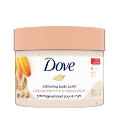 Dove Exfoliating Body Polish Scrub For Delicate & Sensitive Skin With Oatmeal & Calendula Oil, Gently Exfoliates & Moisturizes To Reveal Instantly Soft, Smooth & Healthy Skin, Floral Fragrance, 298g ( Free Shipping )