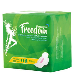 KRUM Modicare Freedom Comfort Sanitary Napkin X-Large 320 mm (15 Pads)(Free Shipping World)