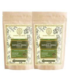 Khadi Natural Organic Natural Henna Powder Pack | Organic Natural Hair Color | 100% natural|Balances pH of scalp| Treats hair dye damage| Hair Color that naturally conditions | Suitable for All Hair Types|Pack of 2 (100gm*2) (200gm) ( Free Shipping World)