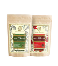 Khadi Natural Organic Powder Pack of 2 |Goodness of Amla & Hibiscus|Hair Nourishing formula| Hair Colour that naturally conditions| Combo Pack (100gm*2) (200gm) ( Free Shipping World)