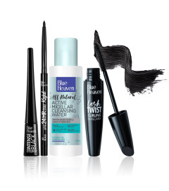 Blue Heaven Dramatic Eyes Essential Make-up Set - Black Eyeliner, 24Hr Stay Kajal, Micellar Cleansing Water, Lash Twist Mascara, 141ml + 0.30g ( Free Shipping Worldwide )