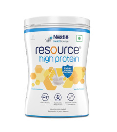 Nestlé Resource High Protein - Vanilla Flavour, Contains Whey Protein, 42g Protein per 100g, Now Rich in ImmunoNutrients, Strengthens Muscles & Immune System - 400g Pet Jar Pack ( Free Shipping Worldwide )