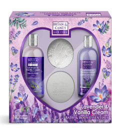 Bryan & Candy Lavender And Vanilla Cream Christmas Gift Set For Women and Men Combo Heart Kit, Shower gel, Hand & body Lotion, Body Polish, Loofah (Pack of 3)( Free Shipping Worldwide)