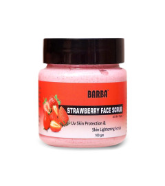 Barba Strawberry Face Scrub UV Skin Protection & Skin Lightening Scrub 100gm ( Free Shipping Worldwide)