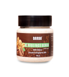 Barba Coffee Face Scrub with Walnut Smooth & Brightener Skin Scrub 100gm ( Free Shipping Worldwide)