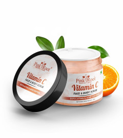 Pink Root Vitamin C Scrub for face & body, Deep Cleansing Exfoliating Face Scrub, Brightening Facial Scrub for All Skin Types – 100gm ( Free Shipping Worldwide)
