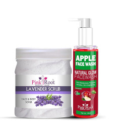 Pink Root Apple Oil Balancing Face Wash 100ml with Lavender Scrub Face & Body Scrub 500gm ( Free Shipping Worldwide)