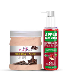 Pink Root Apple Oil Balancing Face Wash 100ml with Chocolate Scrub Face Scrub with Olive Oil 500gm ( Free Shipping Worldwide)