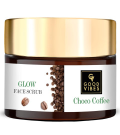 Good Vibes Choco Coffee Glow Face Scrub, 50 g | Hydrating, Cleansing, Moisturizing Formula | Skin Exfoliation For All Skin Types | No Parabens, Sulphates, Mineral Oil ( Free Shipping Worldwide)
