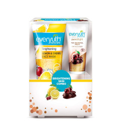 Everyuth Naturals Brightening Skin Combo Lemon Cherry Face Wash + Tan Removal Scrub & Pack, Multicolor, 200 g ( Free Shipping Worldwide )