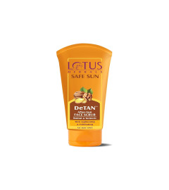 Lotus Herbals Safe Sun DeTAN After-Sun Face Scrub, Walnut & Turmeric, All Skin Types, Orange, 100 g ( Free Shipping Worldwide )