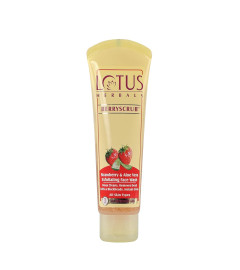 Lotus Herbals Berryscrub Strawberry & Aloe Vera Exfoliating Face Wash | Deep Cleaning | Blackhead Removal | For All Skin Types | 120g ( Free Shipping Worldwide )