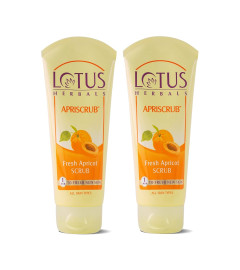 Lotus Herbals Apriscrub Fresh Apricot Scrub | Natural Exfoliating Face Scrub | Chemical Free | For All Skin Types | 100g (Pack Of 2) ( Free Shipping Worldwide )