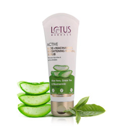 Lotus Herbals Active Aloe + Niacinamide Brightening Revival Scrub| Removes Impurities & Exfoliates|Praben Free|All Skin Types|100gm ( Free Shipping Worldwide )
