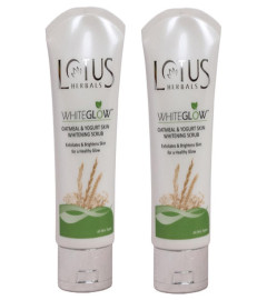 Lotus Herbals Oatmeal & Yogurt Skin Whitening Scrub - Whiteglow (100g) (Pack of 2) ( Free Shipping Worldwide )
